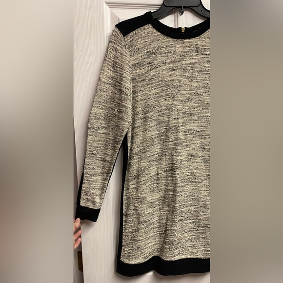Zara W&B Collection Black/Gray Sweater-Like Long Sleeved Mini Dress Size Medium - Picture 3 of 6